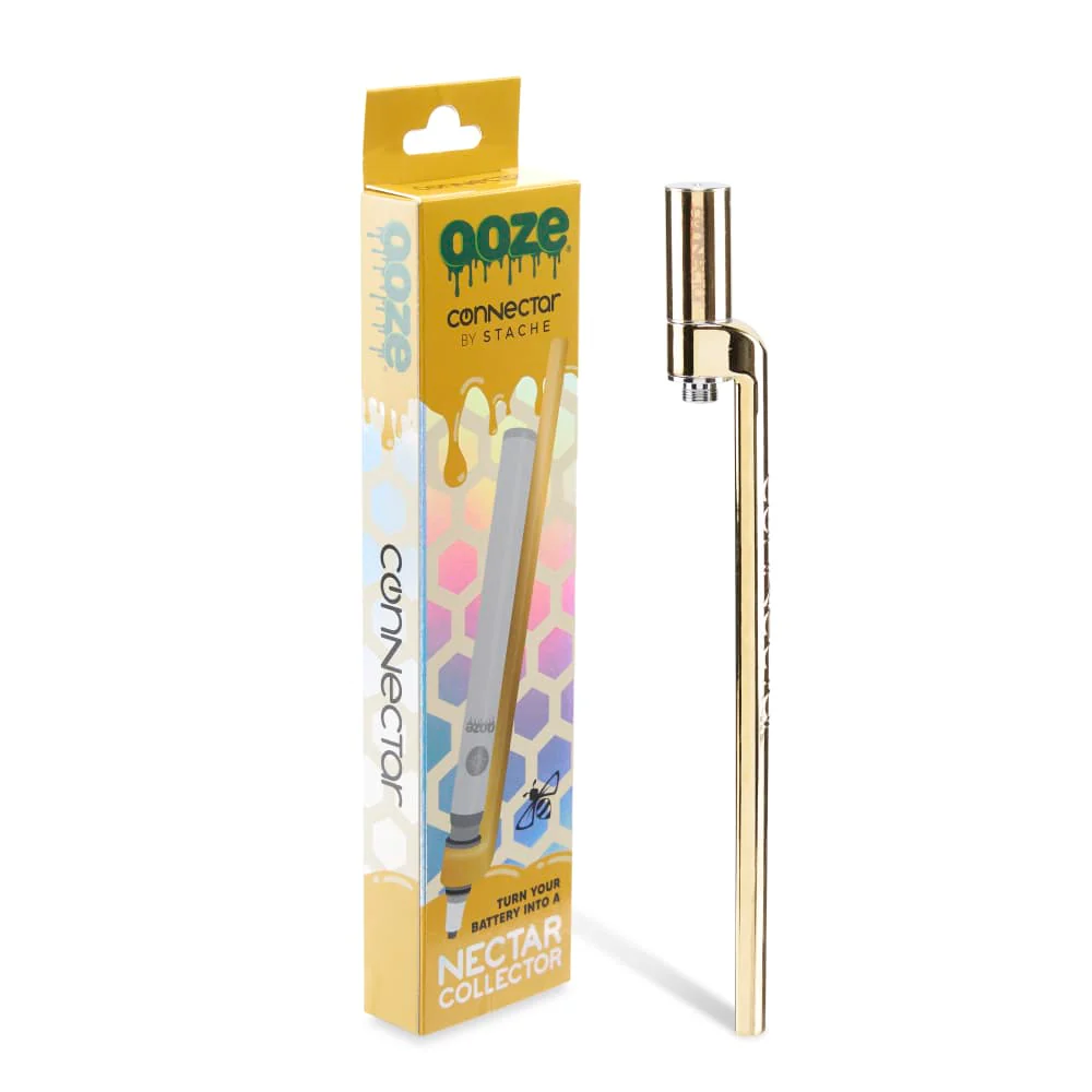 Ooze X Stache Connectar - 510 Dab Straw Attachment - Gold - Image 7