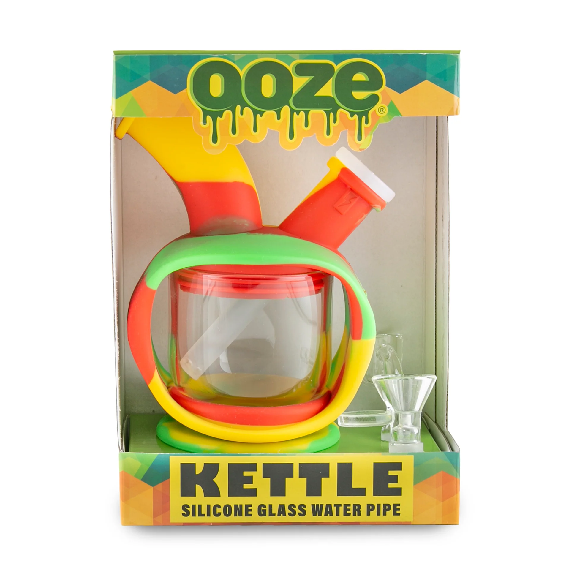Ooze Kettle Silicone Water Bubbler & Dab Rig - Rasta - Image 7