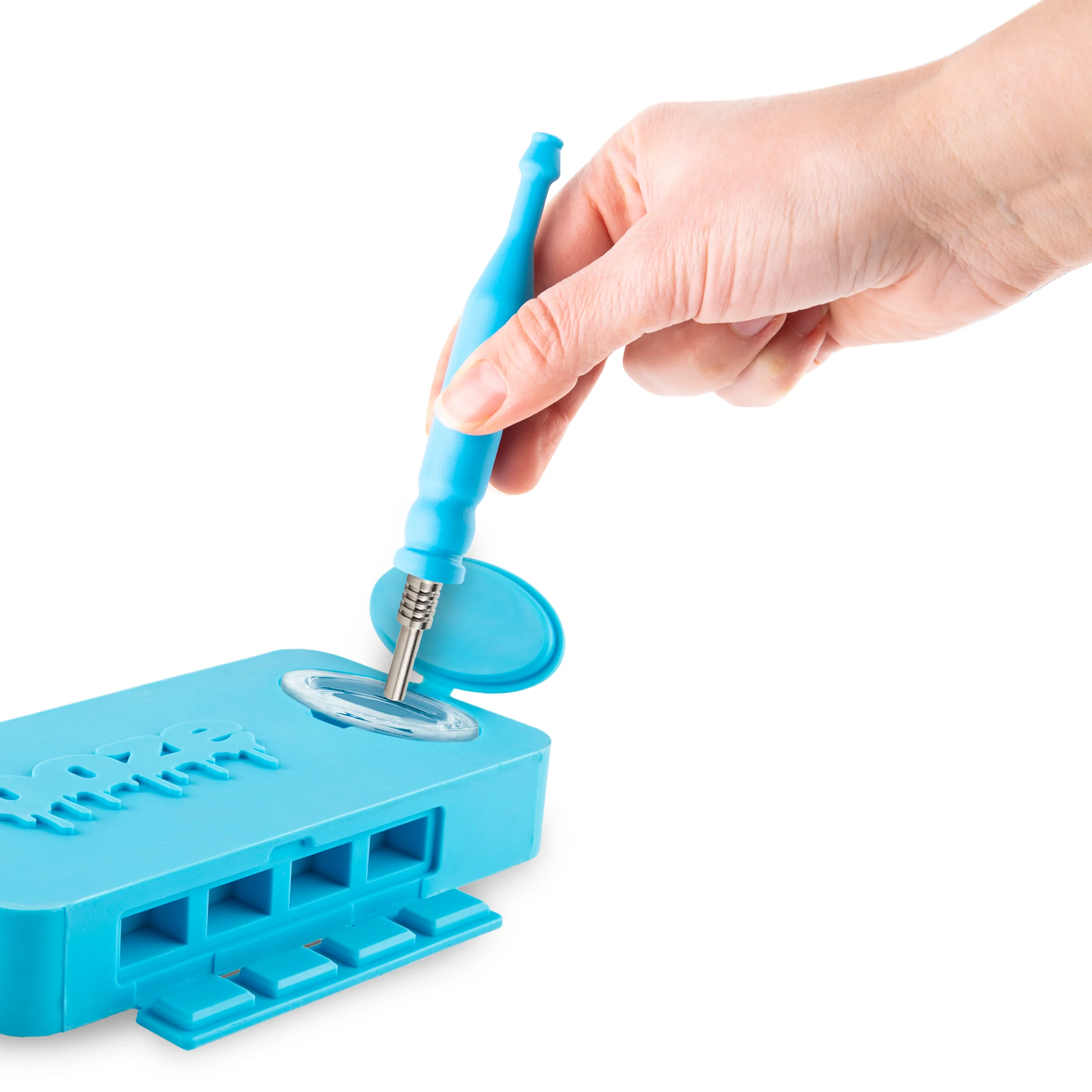 Ooze Slugger Dabbin' Dugout Silicone Travel Dab Kit - Aqua Teal - Image 4