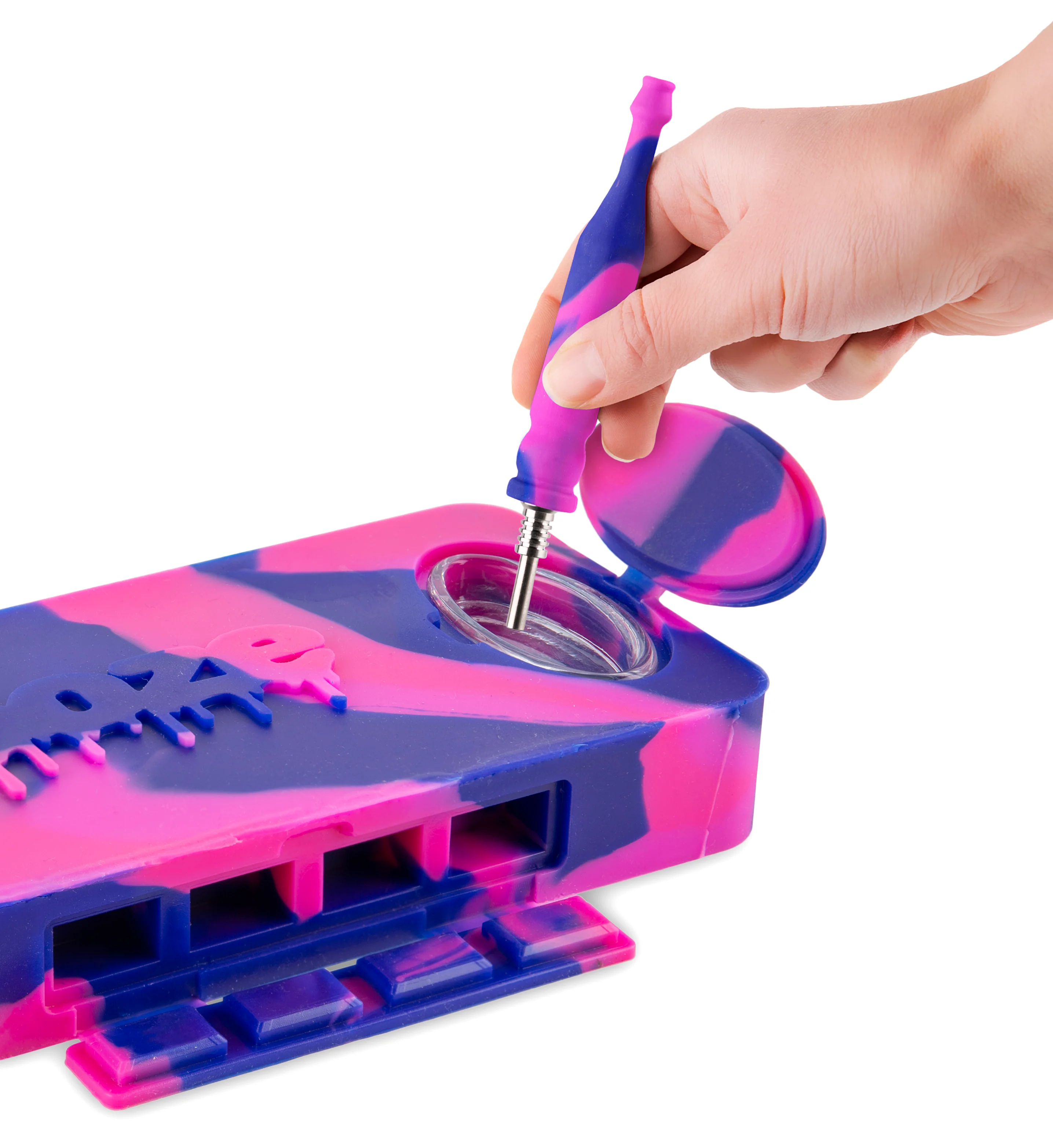 Ooze Slugger Dabbin' Dugout Silicone Travel Dab Kit - Razzle Dazzle - Image 5