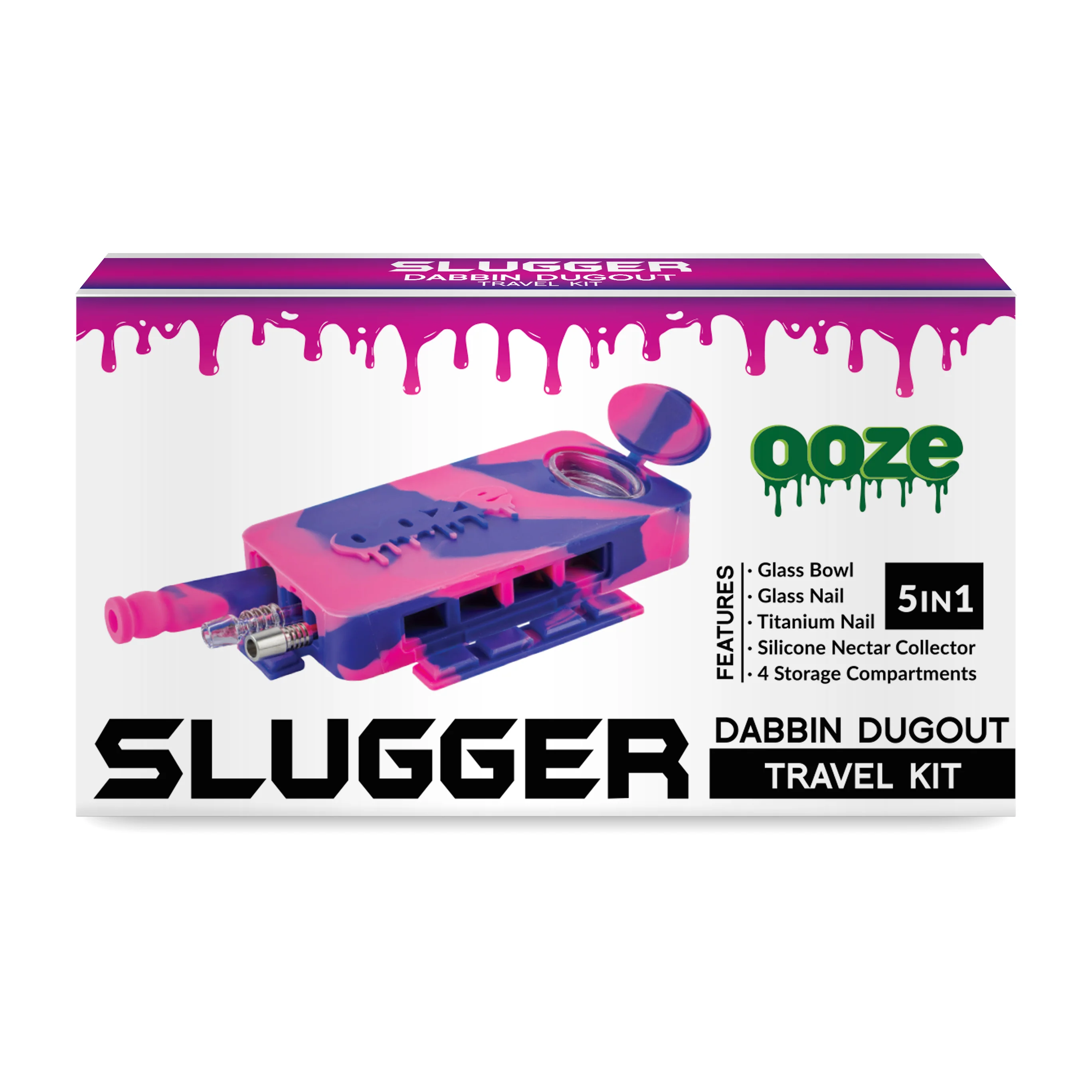Ooze Slugger Dabbin' Dugout Silicone Travel Dab Kit - Razzle Dazzle - Image 6