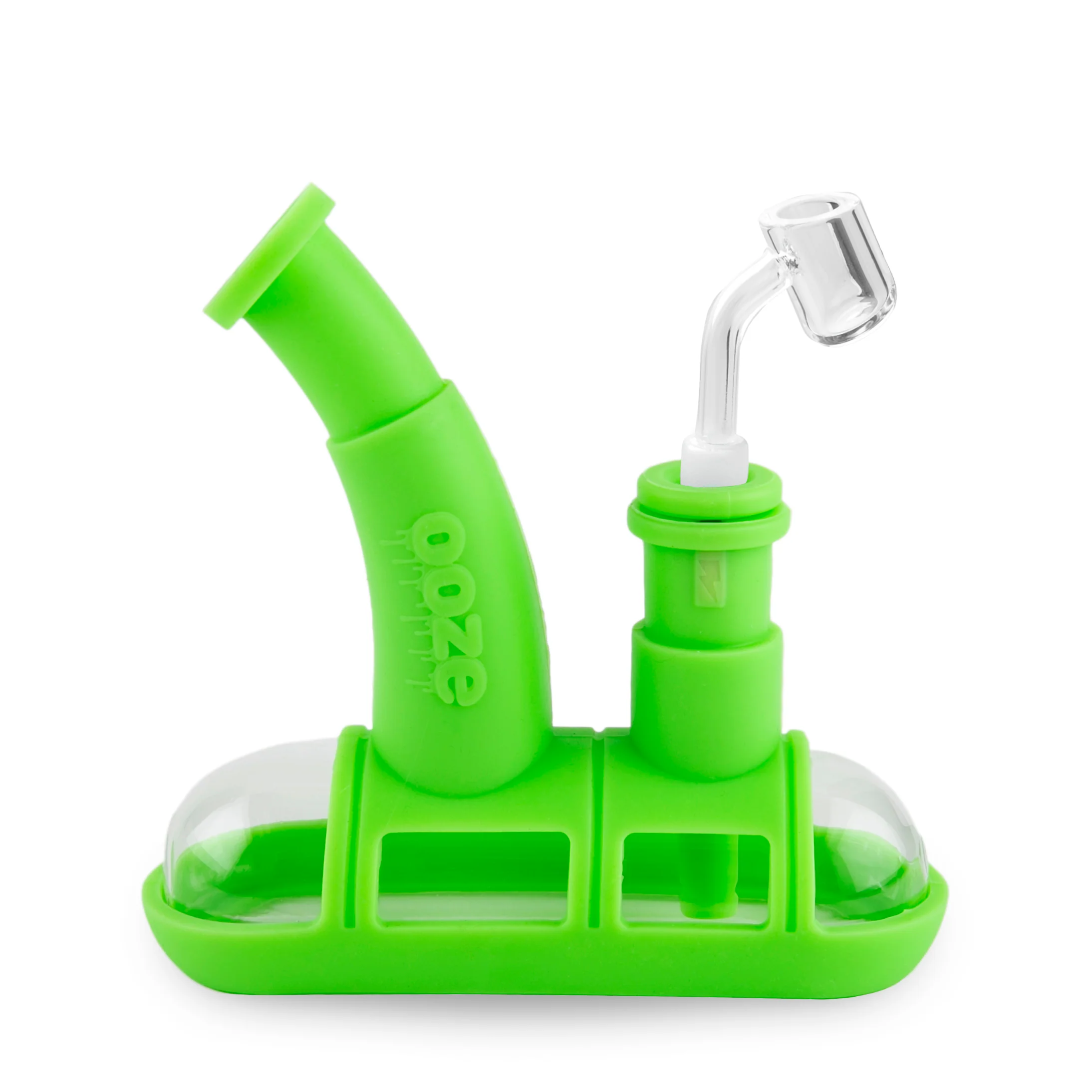 Ooze Steamboat Silicone Water Bubbler & Dab Rig - Slime Green - Image 4
