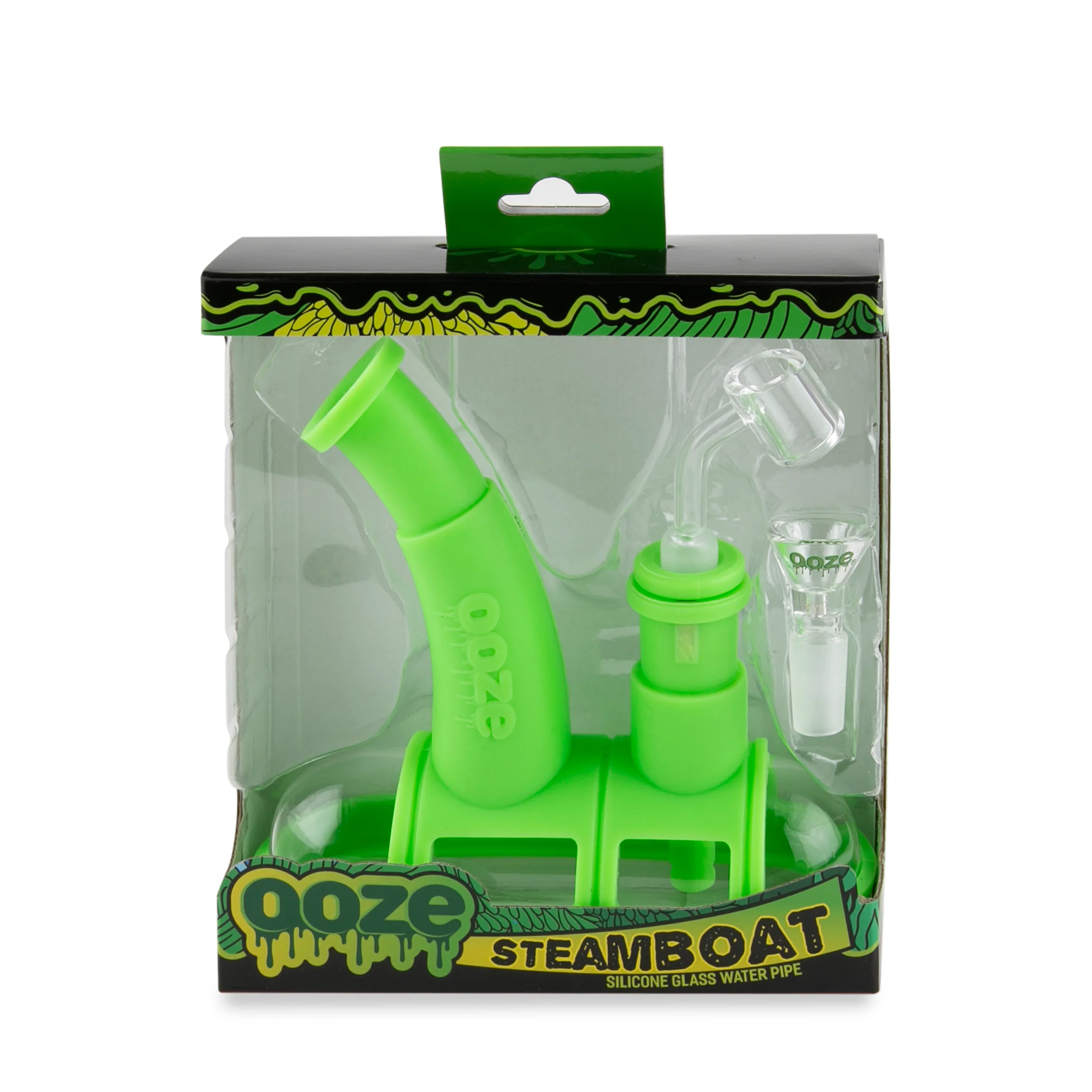 Ooze Steamboat Silicone Water Bubbler & Dab Rig - Slime Green - Image 7