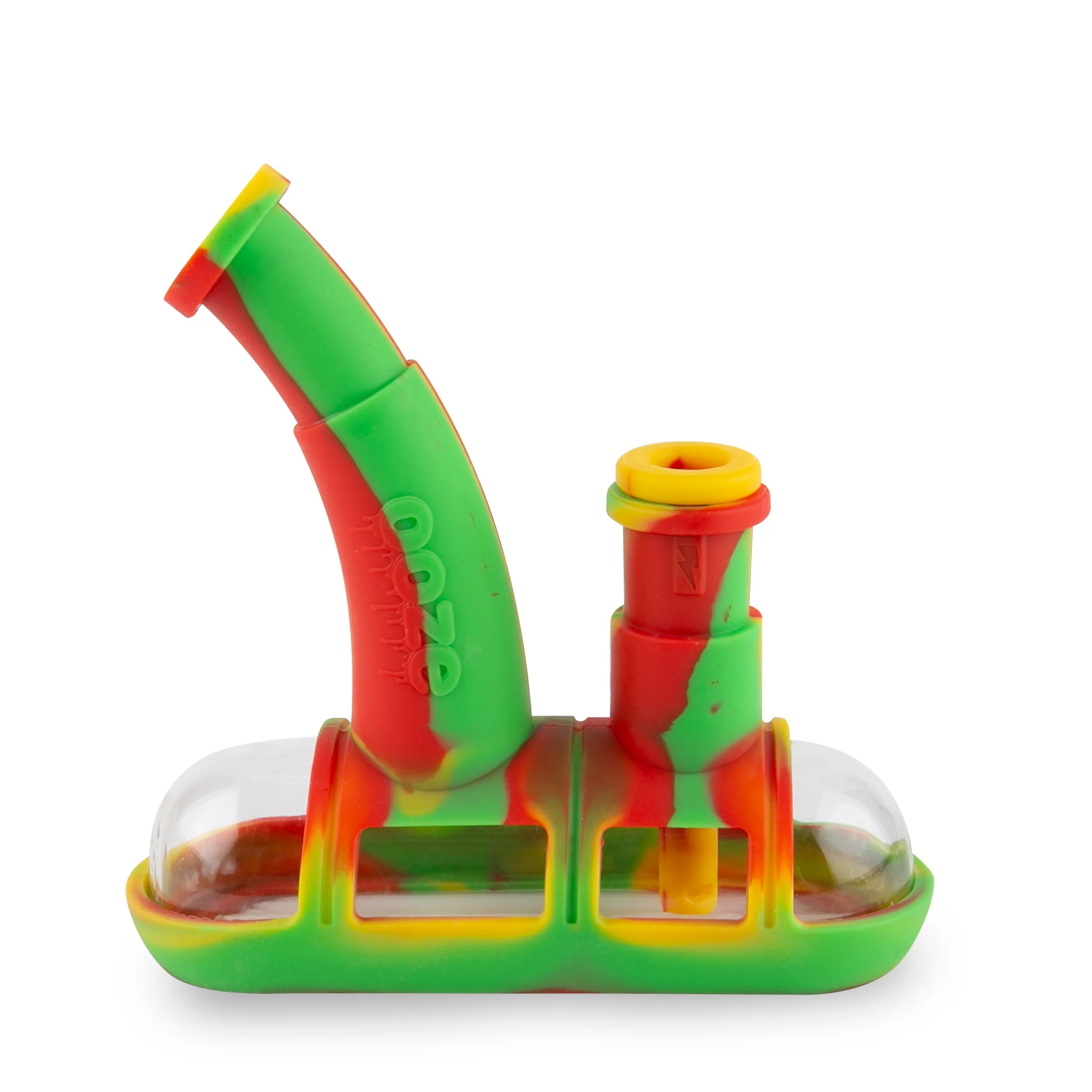 Ooze Steamboat Silicone Water Bubbler & Dab Rig - Rasta - Image 3
