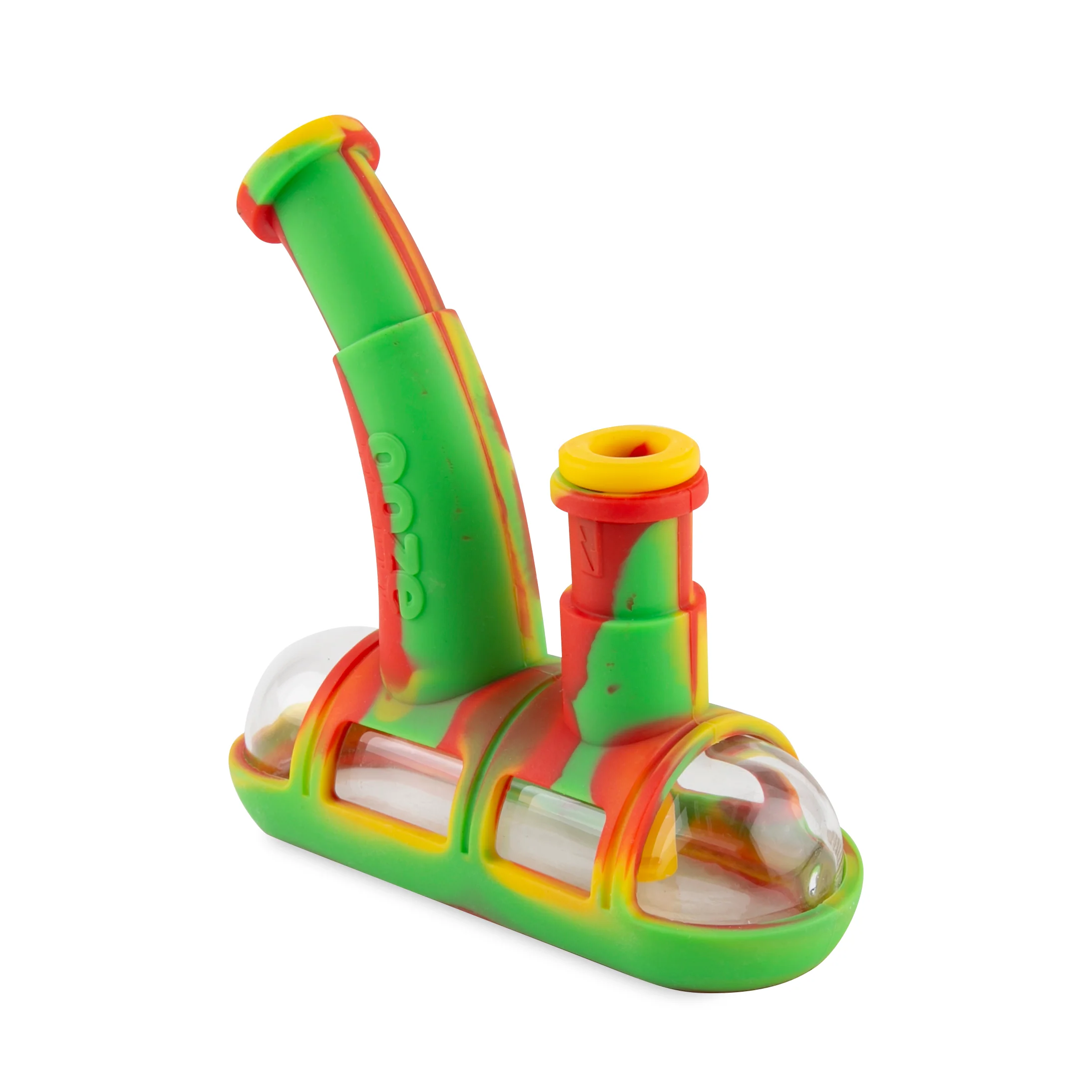 Ooze Steamboat Silicone Water Bubbler & Dab Rig - Rasta - Image 5