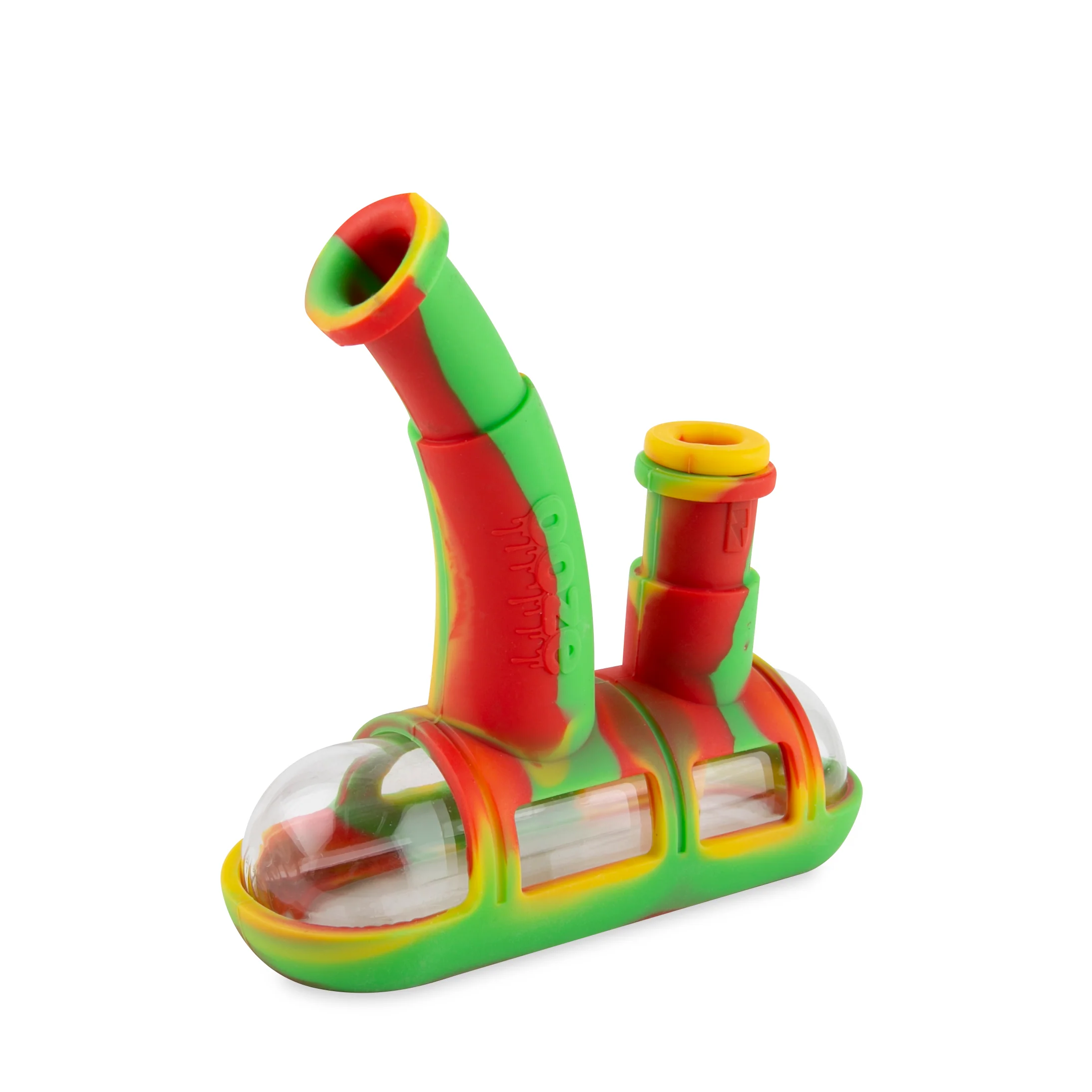 Ooze Steamboat Silicone Water Bubbler & Dab Rig - Rasta - Image 6